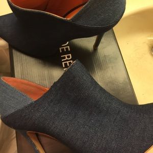 Denim booties